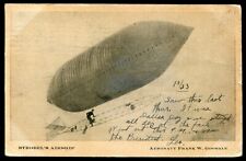 STROBEL'S AIRSHIP Postcard 1909 Dirigible Aeronaut Frank W. Goodale picture