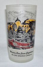 LIBBEY ~ Vintage Frosted Tumbler Glass MISSION SAN JUAN CAPISTRANO, CA (12 Oz) picture