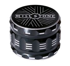 Millstone Herb Tobacco Grinder 4-Piece Large Metal 2.5 inch Magnetic Smoke Black picture