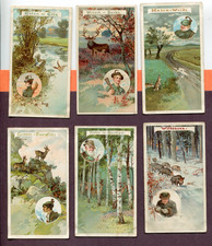 1899 REESE & WICHMANN HUNTERS SERIES 23 6 DIFFERENT TOBACCO CARD SET picture
