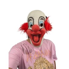 Vintage 1999 Paper Magic Group Clown Mask Red Hair Latex Halloween picture
