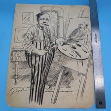 Walt McDougall Original Cartoon Art 1890's NY World Humor HAND DRAWN & SIGNED b picture