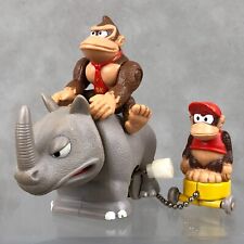 RARE Vintage Nintendo Donkey Kong Country Rambi Rider Diddy Wind-Up Figure Japan picture