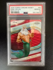 2025 Topps Chrome Disney King Triton #61 Red Wave /5 PSA 10 picture