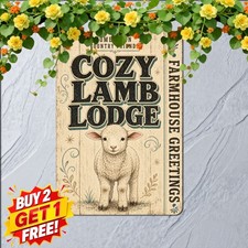 vintage farmhouse lamb welcome sign poster stacked bold picture