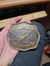 Vintage Montana Silversmith Buckle 1993 Coleman Co. Tx Jr. Rodeo Bull Riding 1st picture