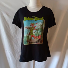 Disney Robin Hood Black Graphic Short Sleeve T-Shirt Adult Unisex Size M picture