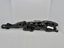 Vintage MCM 1950s MCM Stalking Black Panther Figurine 19.25” Gold Jewel Eyes picture