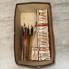 HUGE Vintage Speedball Calligraphy Dip Pen Lot — 19 Nib Boxes & 15 Nib Holders picture