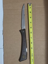 Vintage NOR-MARK Folding Filet Knife, Made In Sweden EKA Wood handle Stainless picture