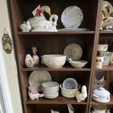 Vintage Ceramic Duck, Goose & Swan Figurines with Floral Bowls & Plates Lot picture