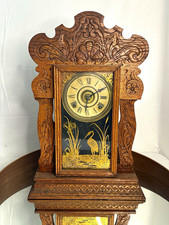 Sessions Antique 8 Day Gingerbread Carved Wood Mantel Clock Circa 1900 picture