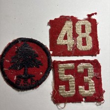 Vintage 1940s BOY SCOUT Troop Patches  Uniform Badge FELT PATCH Red White Black picture