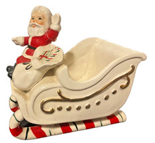 Vintage 1950s Santa Sleigh Reindeer Figure Japan Norcrest ceramic Christmas picture