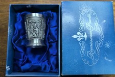 Vintage Collectible 97% Pewter Shot Glass Tumbler From Malaysia New In Box picture