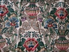 Vintage Arthur Sanderson CASCACS Linen Fabric from KING SIZE HEAD BOARD 83 X 48 picture