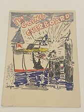 Vintage Im Going Overboard Color 1930's Birthday Card Paule Louring Art picture