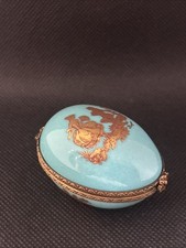 Limoges Egg Periwinkle Elegant Trinket Box picture