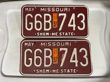 Missouri License Plate Pair of License Plates 1997 May G6B 743 picture