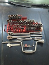 Craftsman USA Tools Lot Of 76 Sockets Ratchets Metric Sae Vintage USED READ picture
