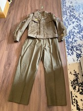 Vtg U.S. Army WWII Ike Field Jacket And Pants Set Wool Patches EUC picture