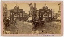 MICHIGAN STEREOVIEW - Grand Rapids - Monroe Street & Arch - 1880s RARE picture