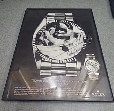 Rolex Johnny Rutherford Day Date Oyster Print Ad Framed 8.5x11  1978 Wall Art  picture