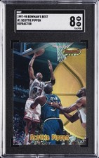 1997-98 BOWMAN'S BEST REFRACTOR #1 SCOTTIE PIPPEN SGC 8 picture