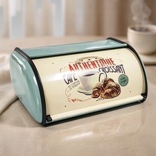 SOTECH Blue Bread Box Kitchen Container for Bread Food Storage Vintage Boxes picture