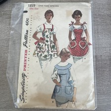 Vintage Simplicity Women's One Yard Apron Sewing Pattern One Size #1359 Uncut picture