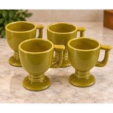 Frankoma Pottery C13 pedestal coffee mugs SET picture