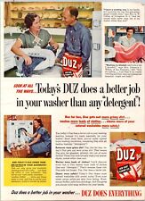 1952 Duz Detergent Vintage Print Ad Laundry Clothes Washer Vintage Wringer  picture