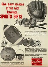 1965 RAWLINGS baseball gloves footballs basketballs Vintage Print Ad  picture