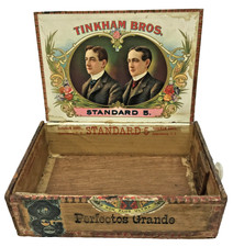 Antique Cigar Box Late 19th Century Tinkham Brothers Jamestown ny Porcelain Knob picture