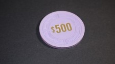 Vintage Sundance West $500 Casino Chip Purple Gold Foil Fish Mold Collectible picture