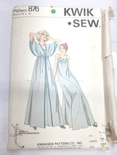 Kwik Sew Pattern 876 S-XL Misses Kimono Sleeve Peigoir and Nightgown Vtg Uncut picture