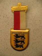 Vtg 6. Int Volkswandert Lorch/Wortt 1974 Howenstaufer Lowen REU &Co Hiking Medal picture