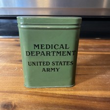 Vintage Military USA Army Medical department pocket size medic tin, empty picture