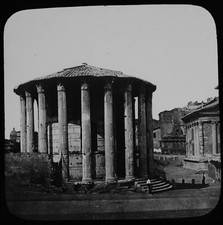 ANTIQUE Magic Lantern Slide TEMPLE OF VESTA ROME C1900 PHOTO ROME ITALY ROMA picture