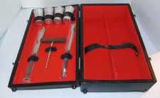Vintage Mid Century Portable Travel Bar Case Set MCM Executive Cocktail Kit Cups picture