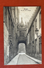 1909 BRUGES BELGIUM Antique Postcard ~ RUE DE L'AVEUGLE ~ BLIND DONKEY STREET picture