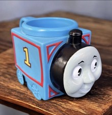 VTG 1995 Thomas The Tank Engine Molded Plastic Mug Cup Applause 3D Train picture