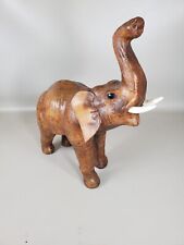 Vintage 1970s  Tooled Leather Elephant Figure Animal Safari Africa 13