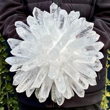 10.14LB Natural White Clear Quartz Crystal Cluster Rock Stone Specimens Reik picture