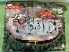 Mr. Christmas Holiday In The Country Ice Skating Scene Original Box - Works picture