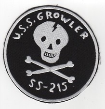 USS Growler SS 215 - Skull & Cross Bones 5 inch FE - BCP b814 Submarine Patch picture