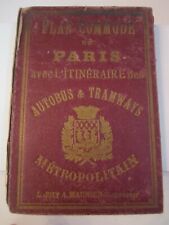 1915 PLAN COMMODE DE PARIS MAP IN BOOK - SPECTACULAR MAP - BBA-29 picture