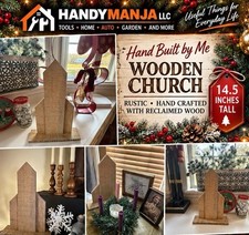 Paintable Wooden Church,Rustic,Hand Crafted With Reclaimed Wood .14.5inch picture
