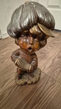 Vintage MCM Heavy Boy W/ Accordion Sculpture 14x7 Handmade In Mexico Rare 50s picture