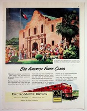 Vintage 1947 General Motors Diesel Locomotive Alamo Texas Special Magazine Ad picture